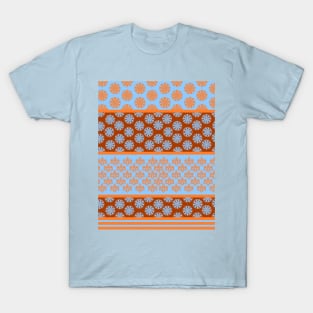 Japanese Geometric Classic Motif Patchwork Pattern Orange T-Shirt